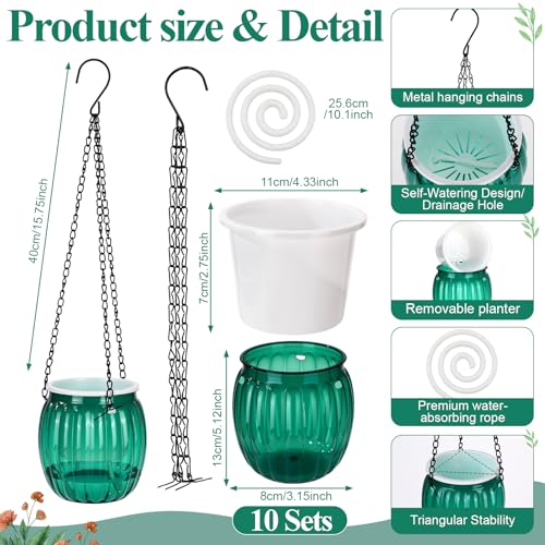 10 Pack Self Watering Hanging Planters Bulk for Outdoor