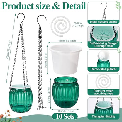 10 Pack Self Watering Hanging Planters Bulk for Outdoor