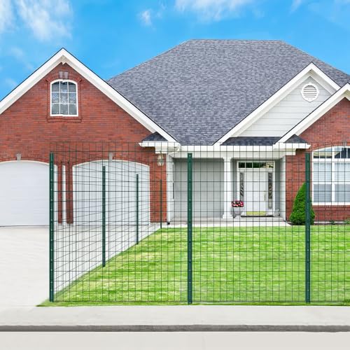 Green Metal Fence Post 4.8 feet, T Post for Garden Fence Wire Mesh, 15-Pack - color: Green, size: 4.8 FT- 15 PACK-GREEN