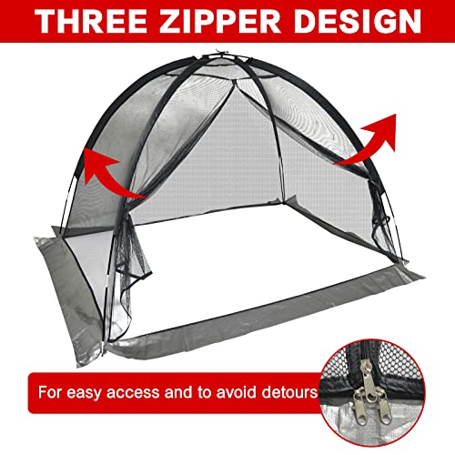 Heavy Duty Nylon Pond Cover Net 10x8 FT - Zippered Dome Mesh - size: 10x8FT