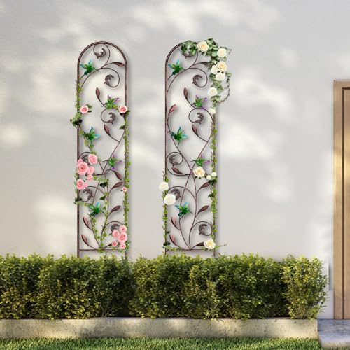 aboxoo 2-Pack Hummingbird Metal Garden Trellis for Climbing Plants - color: Hummingbird, size: 2pcs
