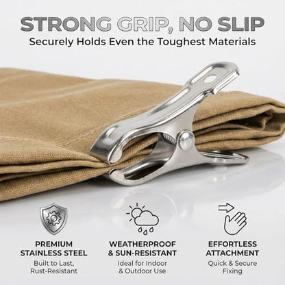 50 PCS Garden Clips for Netting - Stainless Steel Greenhouse Clamps