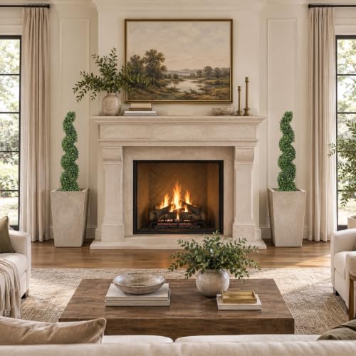 THE BLOOM TIMES 4ft Tall Spiral Topiary Trees Artificial Outdoor Set of 2 - color: Boxwood Light Green, size: 4ft