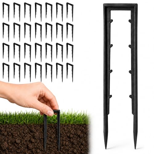 Colingmill 40 Pcs 6 Inch Plastic Garden Stakes with Thorn Anchors, U Type