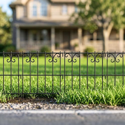 ShopLaLa Garden Fence Animal Barrier (10 Panels) 12x16.5in Black Dog Fences - size: Black x 10