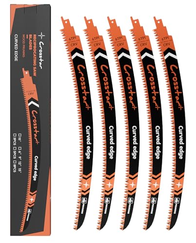 Crosstar 5 Pack Arc Edge Reciprocating Saw Blades,15inch 6TPI,Wood Pruning - size: 5pcs 15in