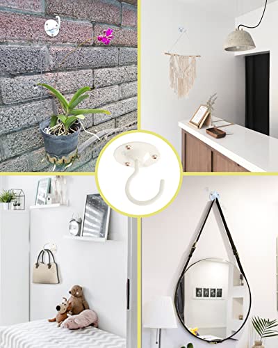 NACETURE Heavy Duty Plant Ceiling Hooks, White, 3 Pack - color: White