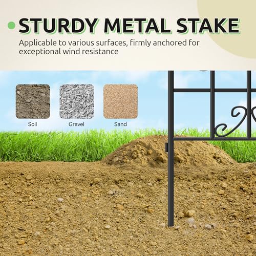 4-Pack 87" x 20" Butterfly Arch Black Metal Garden Trellises - color: 4 Pack 87"- Butterfly Black