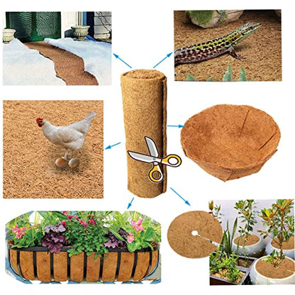SUNYAY 12x40 inch Natural Coco Liner Roll Coconut Coir Liner Sheets Coco Mat for Planter Window Box Flower Basket Garden Decoration Animal Pet Pad - size: 12x40 inch