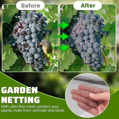 Stronger Garden Mesh Netting, 10 x 33 FT Ultra Fine Nano PP Plant Covers, Small Animals Bird Net Barrier Screen for Vegetables Plants Fruits Flowers Protection, Shading Rate 33% - size: 10 x 33 FT