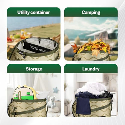 RVGUARD Pop-Up Trash Bin, Green Trash Can - color: GREEN