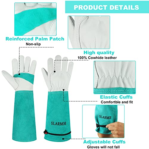 Gardening Gloves for Women Men, Long Thorn Proof Rose Pruning Glove - color: Green, size: X-Small (Pack of 1)