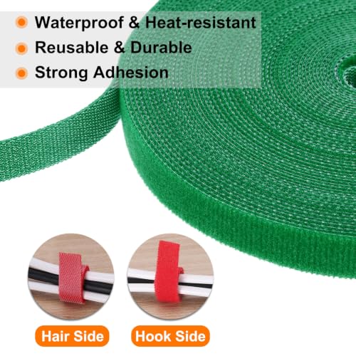 HARFINGTON Garden Plant Tape 16.4ft 19/32" Reusable Tie Strap Emerald Green - color: Emerald Green, size: 16.4ft x 19/32"