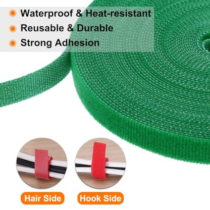 HARFINGTON Garden Plant Tape 16.4ft 19/32" Reusable Tie Strap Emerald Green - color: Emerald Green, size: 16.4ft x 19/32"