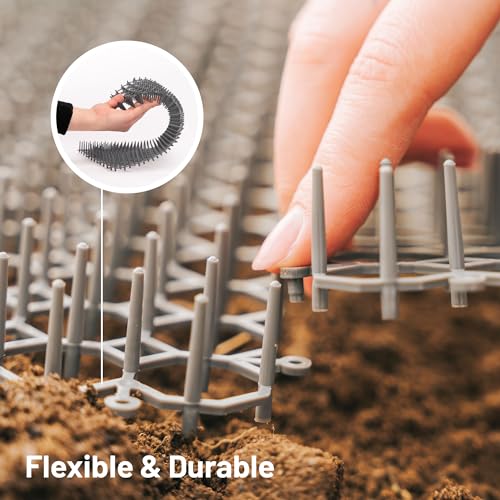 Petfolio 24 Pack Scat Mat for Cats - 16.5 x 13.4 Inch Cat Spike Mat with 1 Inch Spikes is A Perfect Pet Training Mats for Cat Repellent Indoor & Outdoor. Keep Cats Away All Year Round - size: 24