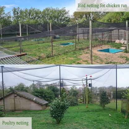 Bird Netting for Chicken Coop 15x15 Ft, 1/2" Mesh Aviary Netting - size: 15x15Ft-1/2"