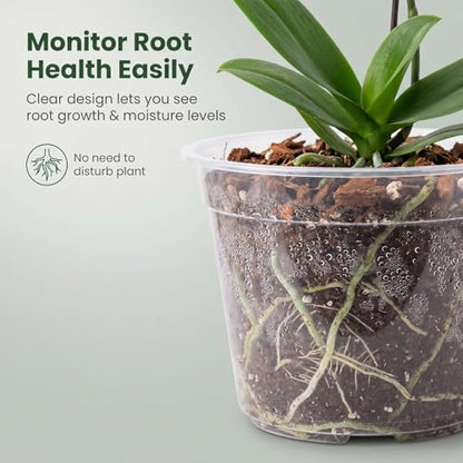 15 Pack 7 Inch Clear Nursery Pots, Large Clear Plant Pots with Drainage - size: 7 Inch-15 Pack