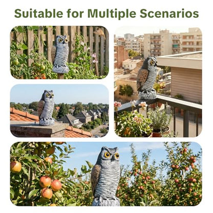 OFFO 2 Pack Realistic Owl Statue, Hand-Painted Garden Owl Decor, 8 Inch - size: 8 in