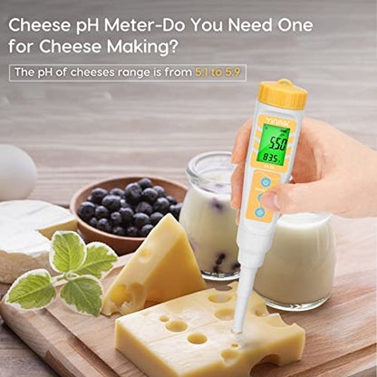YINMIK Food pH Meter Digital pH Tester Spear pH Probe pH Reader for Canning - color: Yellow
