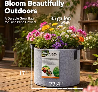 35 Gallon Fabric Grow Bags Nursery Planter Pot for Plants with Handles,3PCS - size: 35 gallon
