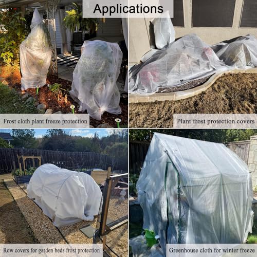 Frost Cloth Plant Freeze Protection, 10x30 Ft Floating Row Cover - size: 10x30 FT