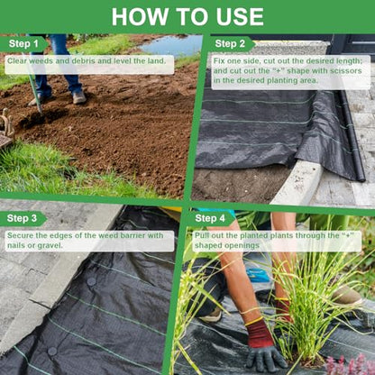 Mupera Weed Barrier Fabric 3x300FT, 3.8oz UV Ground Cover