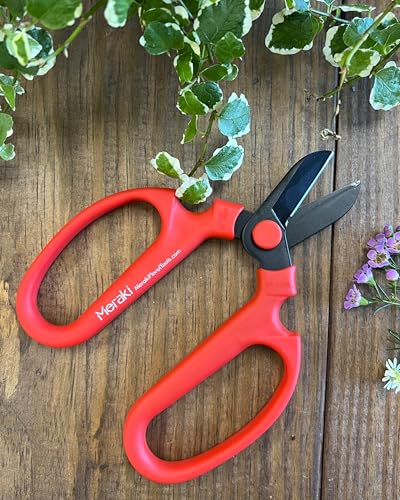 Garden Pruning Shears Scissors With Carbon Steel Blades 6.7 In, Amaryllis - Red - style: 6.7 inch Red
