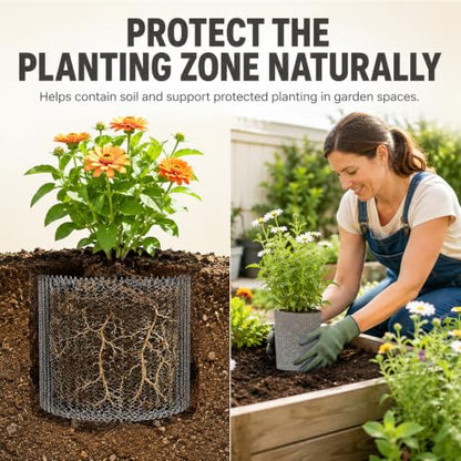50 Pack 1-Gallon Stainless Steel Gopher Baskets for Planting – Underground Root Protector Cages for Garden Vegetables, Flowers & Bulbs – Reusable Wire Mesh Guards Against Voles & Burrowing Rodents