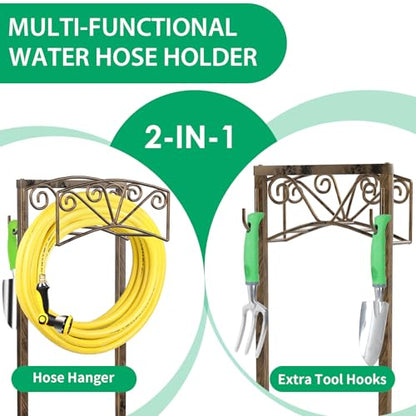 TomCare Garden Hose Holder, Heavy Duty Water Hose Hanger for 160FT Hose - color: Bronze, size: 15″ W