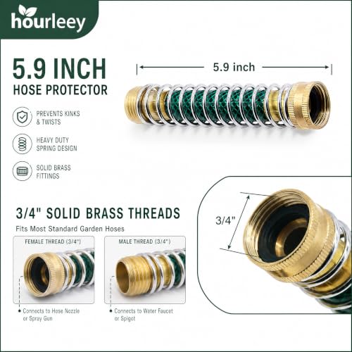 Hourleey Garden Hose Protector, Hose Extension Adapter with Coil Spring, 2 Pack - size: 2 Pack