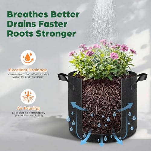 Songrey 10-Pack 10 Gallon Grow Bags - color: Green, size: 10 Gallons
