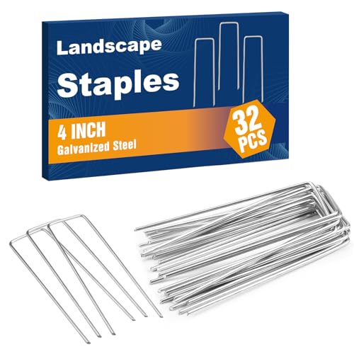 Whonline 32 Pack Landscape Staples 4 Inch, 12 Gauge Garden Stakes - color: 4 Inch-32 Pcs