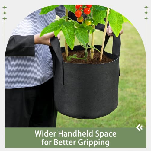 GreatBuddy Grow Bags 7 Gallon 6-Pack, Heavy Duty Fabric Grow Bags with Handles for Vegetables, Herbs, and Tomatoes, Fabric Pots & Planting Bags for Outdoor Home Gardening - size: 7 Gal