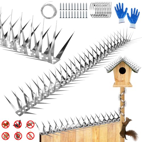Bird Spikes 13 FT Anti Climb Spikes Stainless Steel Bird Squirrel Deterrent - size: 13 FT