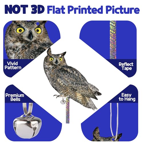 2PCS Hanging Flat Garden Owls, Fake Owl to Scare Pigeon - color: Dark Grey 2pcs