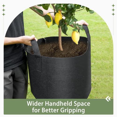 GreatBuddy Grow Bags 10 Gallon 6-Pack, Heavy Duty Fabric Grow Bags with Handles for Vegetables, Herbs, and Tomatoes, Fabric Pots & Planting Bags for Outdoor Home Gardening - size: 10 Gal