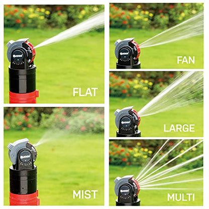 Eden 16030 5 Pattern Turbo Gear Drive Rotary Sprinkler Head Plus One-Direction Misting System for Lawn and Garden, 360 Degree Coverage - style: Sprinkler Head