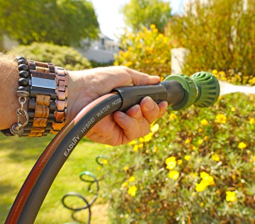 Hybrid Lead In Garden Hose 5/8 IN. x 10 FT, Heavy Duty, Lightweight, Flexible with Rotatable Grip Handle and Solid Brass Fittings, Gray+Orange - size: 10 FT