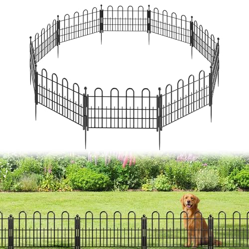 DurayLoly 10 Panels Garden Fence, 11.8" H 16.4ft Animal Barrier 1" Gaps - size: 10 Panels 11.81in (H) X 16.42ft (L)