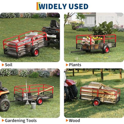 Garvee Tow Behind Dump Trailer for ATV UTV 1500 lbs 20 Cubic Feet