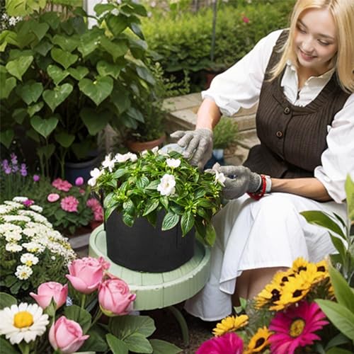 2-Pack 30 Gallon Fabric Grow Bags with Handle, Heavy Duty 300G Thickened Nonwoven with Handles and Reusable, Suitable for Garden Vegetables,Fruits and Flowers(Black) - size: 30 gallon (23.5''D×15.5''H)