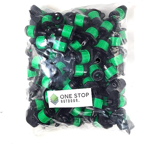 (25-Pack) - 1/4" Inch 360 Degree Drip Emitter On 6" Stake Sprayer Adjustable Flow 0-20 GPH, Fits 1/4 (4-6mm) Irrigation Tubing - Micro Bubbler Drippers for Drip Irrigation (25 Pack Dripper on Barb) - color: 25 Pack Dripper on Barb