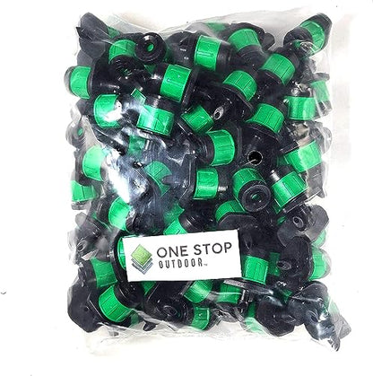 (25-Pack) - 1/4" Inch 360 Degree Drip Emitter On 6" Stake Sprayer Adjustable Flow 0-20 GPH, Fits 1/4 (4-6mm) Irrigation Tubing - Micro Bubbler Drippers for Drip Irrigation (25 Pack Dripper on Barb) - color: 25 Pack Dripper on Barb