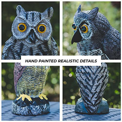 Owl Decoys to Scare Birds Away Plastic Owls Statue for Garden & Outdoors, 3 - style: Asian