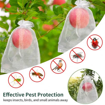 50 Pcs Fruit Protection Bags, 4×6 in Mesh Cover Nets for Tree, White - color: White, size: 4×6 in