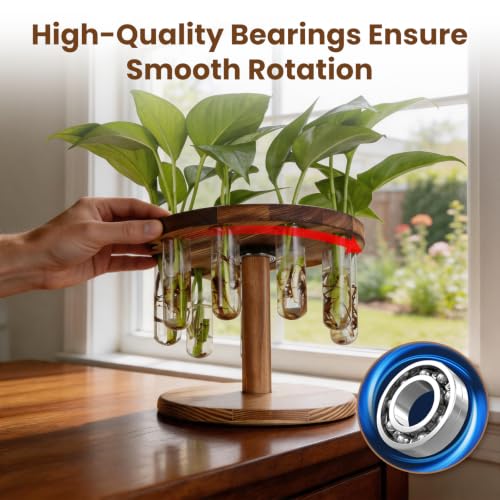 Plant Propagation Station, 9 Propagation Tubes with Wooden Stand - size: single layer