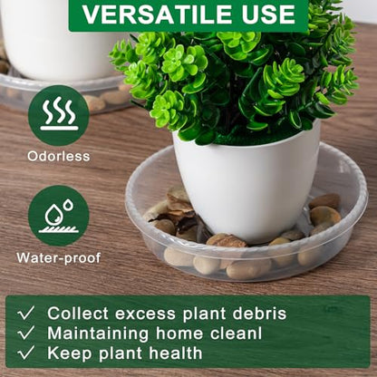 Plant Saucer Tray, 6 Pack 10 Inch Plastic Plant Saucers for Indoor Outdoor - size: 10 INCH