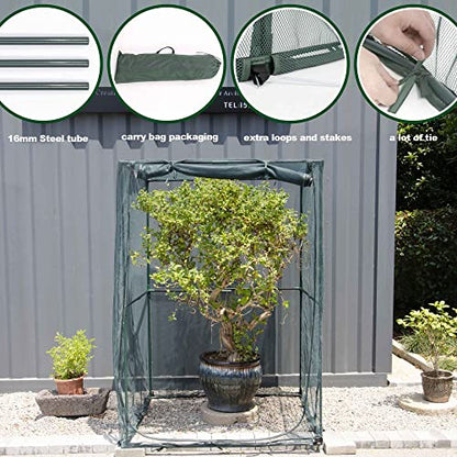 Portable 4'x4' Large 6FT Tall Plant Netting Cover Crop Cages Pest Guard Cover for Vegetables and Fruits Plant Durable Gardening Net with 4 Stakes - style: 49*49*72.8inches Square Net