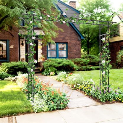 Garden Arch Trellis100.4 L×85.4" H Sturdy & Rustproof Flat Top Garden Arch - size: 100(L)*85(H)*16(W)inch-20MM