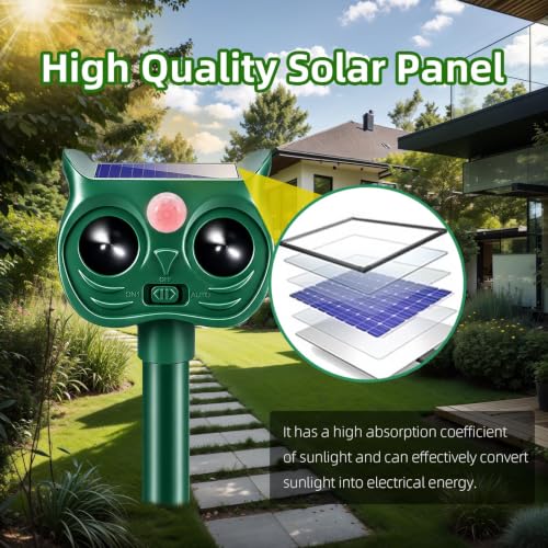 Cat Repellent Outdoor 4 Pack Solar Ultrasonic Animal Repeller for Deer